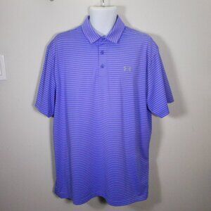 Under Armour Loose Heat Gear colorful striped golf shirt